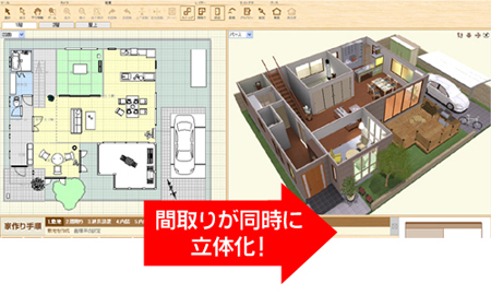 間取りが同時に立体化